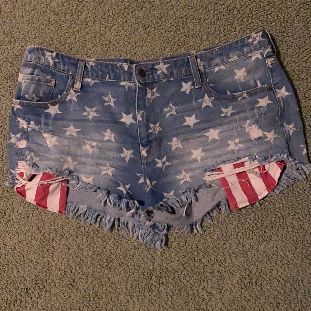 American Flag High Waisted Shorts